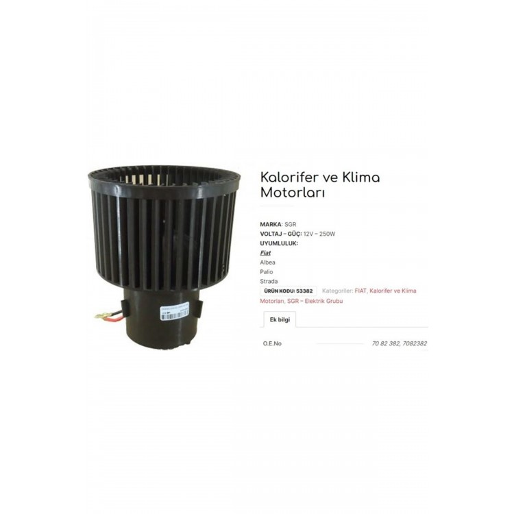FİAT ALBEA PALİO STRADA KALORİFER MOTORU 7082382 GR SOT FİAT ALBEA PALİO STRADA KALORİFER MOTORU 7082382 GR SOT